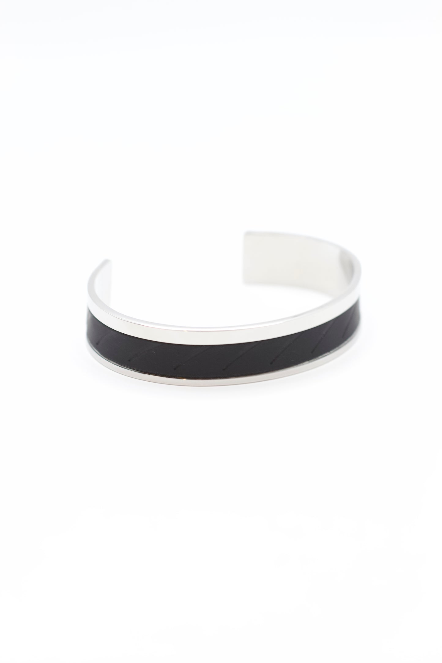 Tire Pattern Metal Cuff - Silver