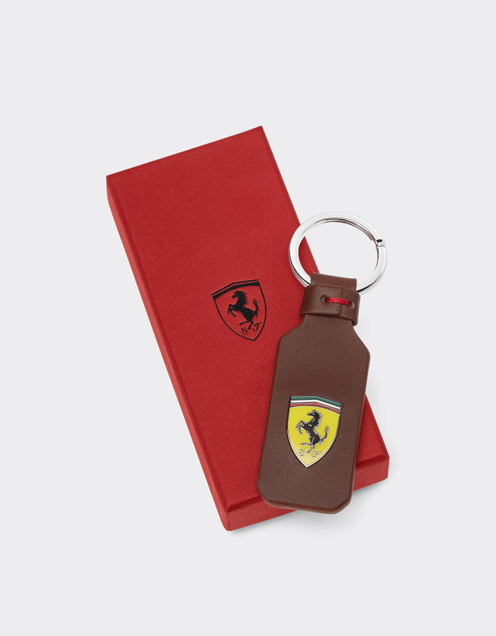 Essential leather Keyring W/ logo