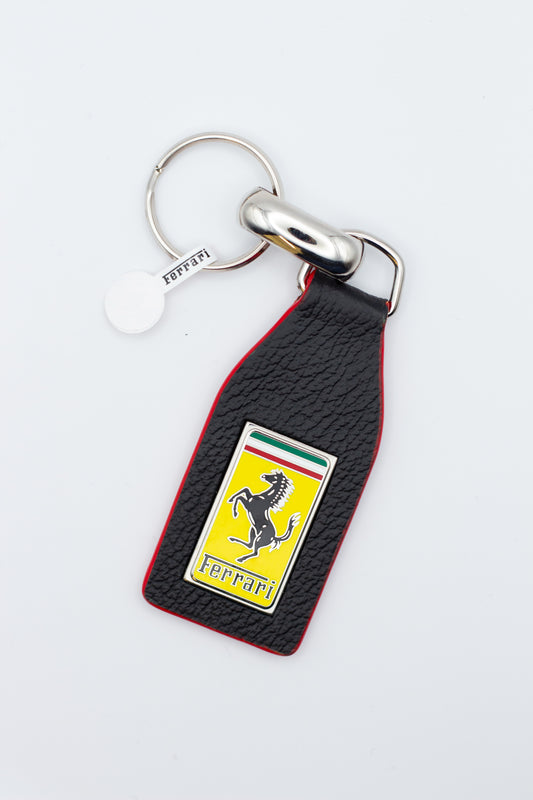 Black Leather Key Fob - Colored Edge