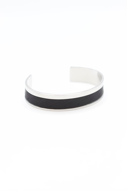 Tire Pattern Metal Cuff - Silver