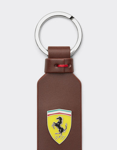 Essential leather Keyring W/ logo