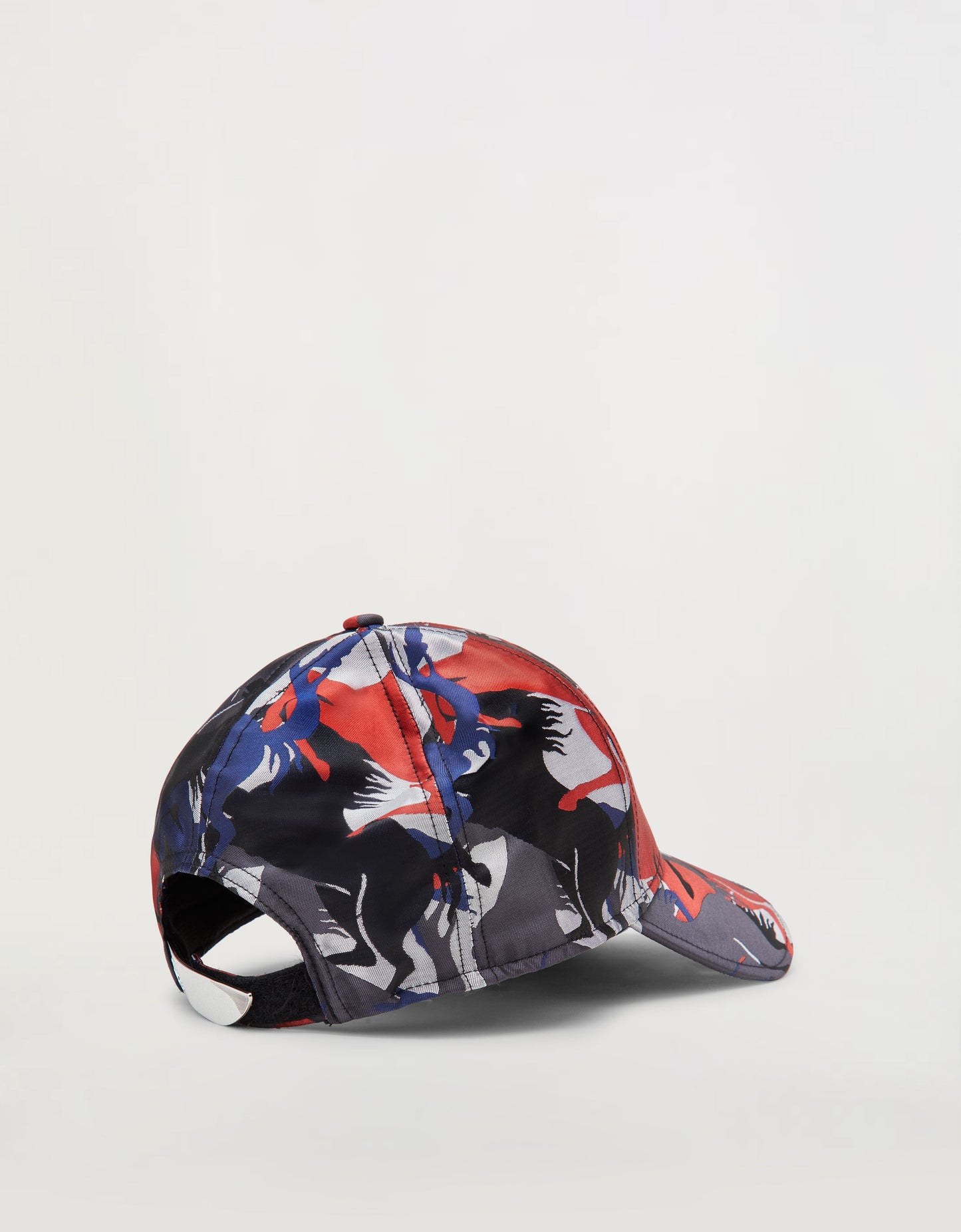 PRANCING HORSE CAMO BASEBALL CAP (RED/BLUE)